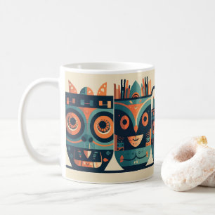 Kaffeetasse mit abstrakten Figurendesign