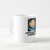 Kaffeetasse mit Aufschrift "Kaffee ist immer eine (Vorderseite Links)