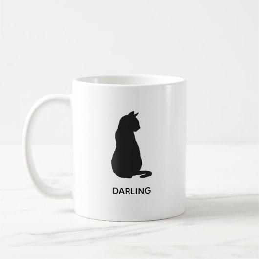 Kaffeetasse mit benutzerdefiniertem Namen und schw (Links)