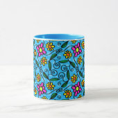 Kaffeetasse mit Blumen-Gekritzel (Zentrum)