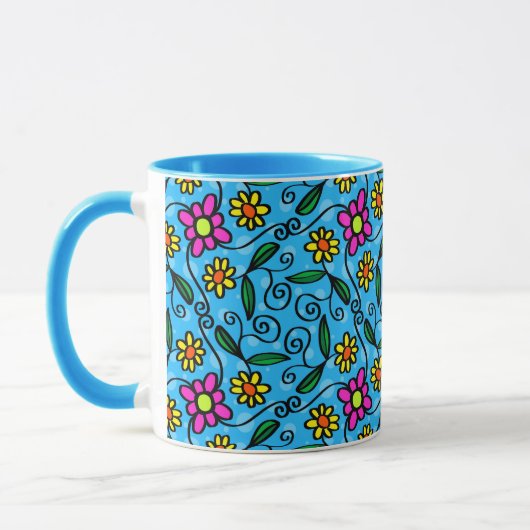 Kaffeetasse mit Blumen-Gekritzel (Links)