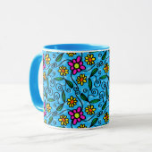 Kaffeetasse mit Blumen-Gekritzel (Vorderseite Links)