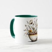 Kaffeetasse mit Blumendesign, die in der Tasse wac (Vorderseite Links)