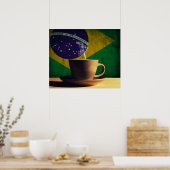 Kaffeetasse mit brasilianischer Flagge Poster (Küche)