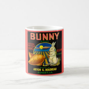 Kaffeetasse mit Bunny-Etikett