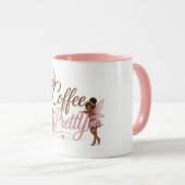 Kaffeetasse mit Design des Kaffee-Pixie (VorderseiteRechts)