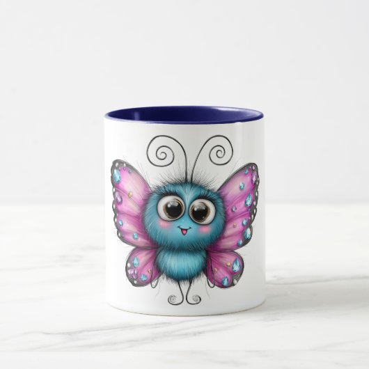 Kaffeetasse mit Design eines niedlichen Schmetterl (Zentrum)