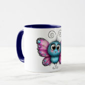 Kaffeetasse mit Design eines niedlichen Schmetterl (Vorderseite Links)