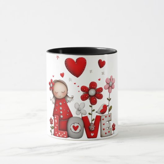 Kaffeetasse mit Design kleines Mädchen mit Lieblin (Zentrum)