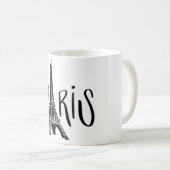 Kaffeetasse mit Eiffelturm-Design aus Paris (VorderseiteRechts)