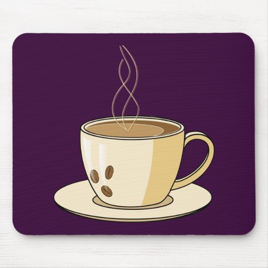 Kaffeetasse mit einem Dampf Mousepad (Vorne)