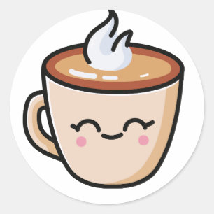 Kaffeetasse mit einem herrlichen Lächeln Runder Aufkleber