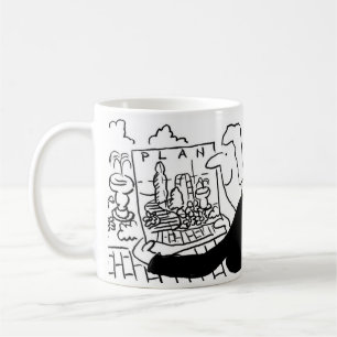 Kaffeetasse mit einer Gartendesigner-Illustration
