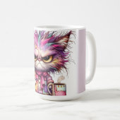 Kaffeetasse mit farbenfrohem Bild einer wütenden K (VorderseiteRechts)