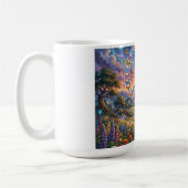 Kaffeetasse mit farbenfroher Nachtsicht des Friede (Links)