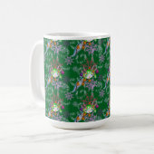 Kaffeetasse mit festlichem Axolotl (Vorderseite Links)