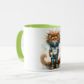 Kaffeetasse mit frechem Katzendesign (Vorderseite Links)