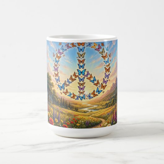 Kaffeetasse mit Friedenszeichen, gezeichnet mit Sc (Mittel)
