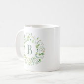 Kaffeetasse mit grünem Blätterkranz (Vorderseite Links)