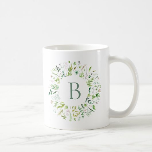 Kaffeetasse mit grünem Blätterkranz (Rechts)
