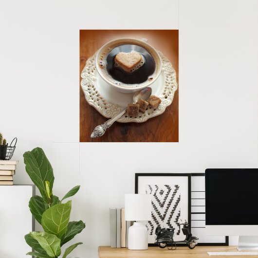 Kaffeetasse mit Herz Poster (Heimbüro)