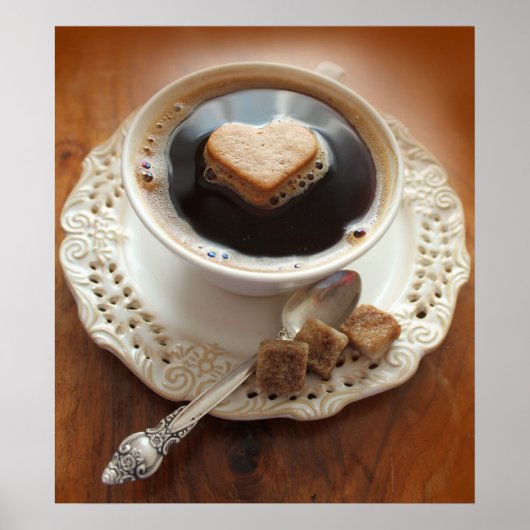 Kaffeetasse mit Herz Poster (Vorne)
