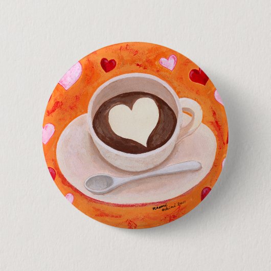 Kaffeetasse mit Herzen Button (Vorderseite)