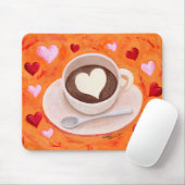 Kaffeetasse mit Herzen Mousepad (Mit Mouse)