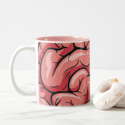 Kaffeetasse mit Hirnmuster (Mit Donut)