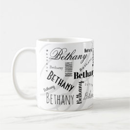 Kaffeetasse mit individuellem Namen Bethany Black 