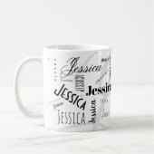 Kaffeetasse mit individuellem Namen Jessica Schwar (Links)
