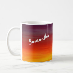 Kaffeetasse mit individuellem Namen Roter Sonnenun
