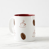 Kaffeetasse mit Kaffebohnenmuster (Vorderseite Links)