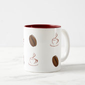 Kaffeetasse mit Kaffebohnenmuster (VorderseiteRechts)