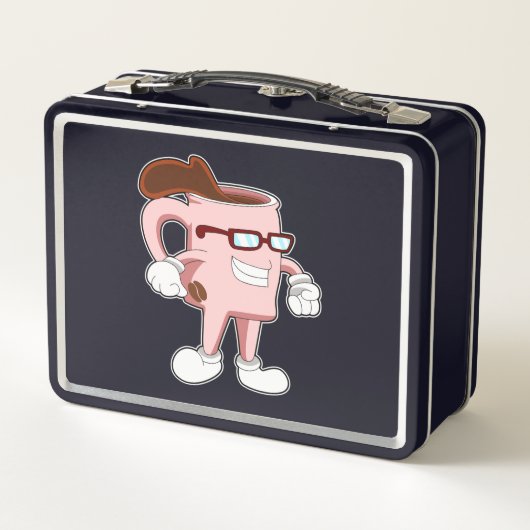 Kaffeetasse mit Kaffee Metall Brotdose (Rückseite)