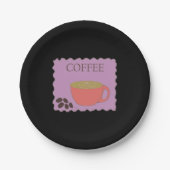 Kaffeetasse mit Kaffeebohnen Pappteller (Vorderseite)