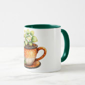 Kaffeetasse mit Kaffeetasse mit Pflanze darin (VorderseiteRechts)