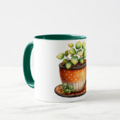 Kaffeetasse mit Kaffeetasse mit Pflanze darin (Vorderseite Links)
