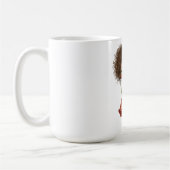 Kaffeetasse mit kleinem Mädchen, das Sonnenblume h (Links)