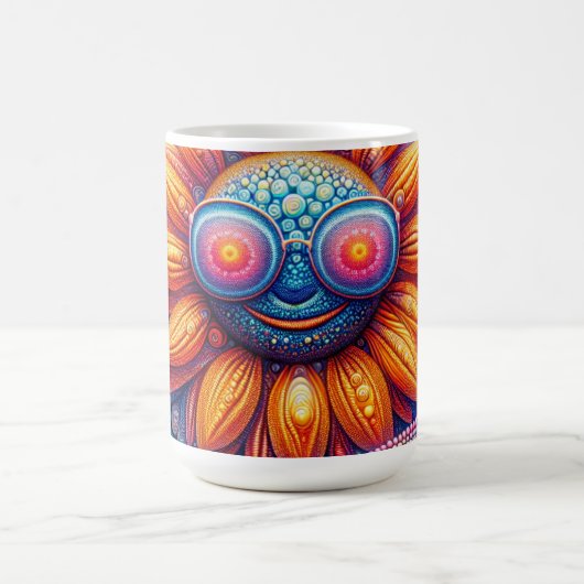 Kaffeetasse mit lebendigen Farben der Sonnenblume (Mittel)