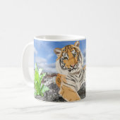 Kaffeetasse mit liegendem Tiger (Vorderseite Links)
