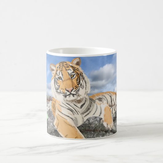 Kaffeetasse mit liegendem Tiger (Mittel)