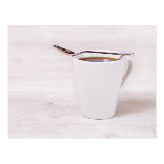 Kaffeetasse mit Löffel Postkarte