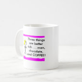 Kaffeetasse mit lustigem Sprichwort (Vorderseite Links)