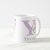 Kaffeetasse mit Namen und Blumendesign (VorderseiteRechts)