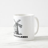 Kaffeetasse mit niederländischem Windmühlen-Design (VorderseiteRechts)