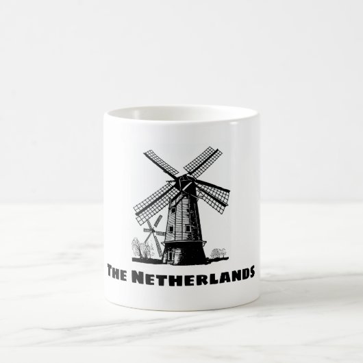 Kaffeetasse mit niederländischem Windmühlen-Design (Mittel)