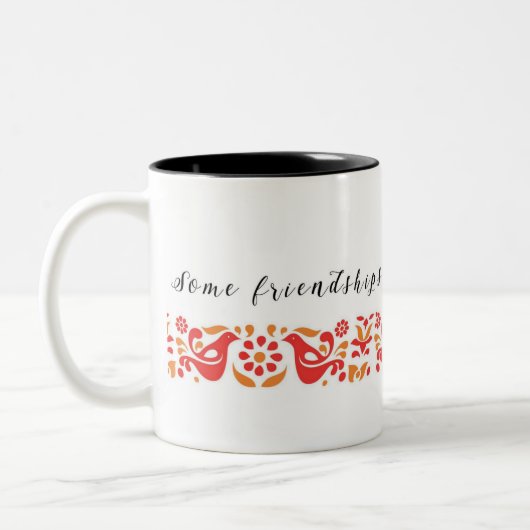 Kaffeetasse mit Pyrex-Freundschaftsdesign (Links)