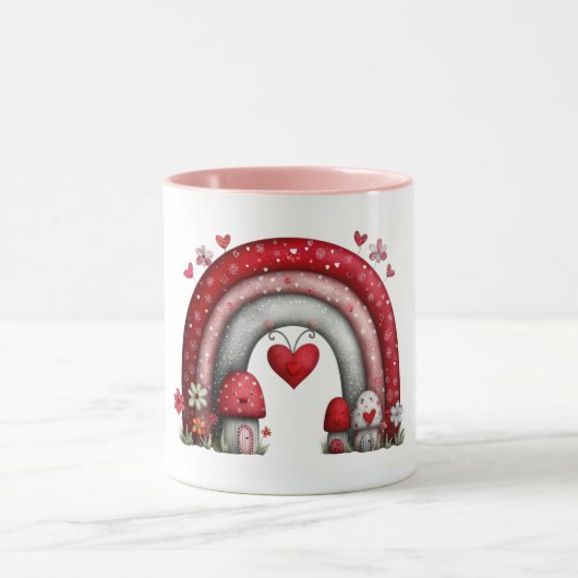 Kaffeetasse mit quilted Love Regenbogen (Zentrum)