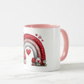 Kaffeetasse mit quilted Love Regenbogen (VorderseiteRechts)